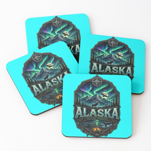 Artikelvorschau, Alaska Adventure Crest T-Shirt entworfen und verkauft von Wandering Threads.
