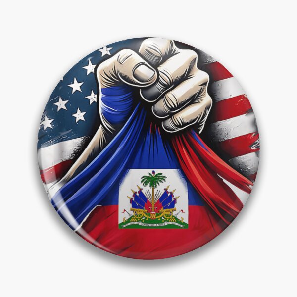 Item preview, Strong Fist Holding American Flag and Haitian Flag Heritage Patriotic Art designed and sold by TrevorCantela.