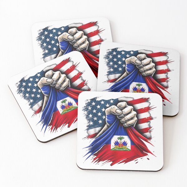 Item preview, Strong Fist Holding American Flag and Haitian Flag Heritage Patriotic Art designed and sold by TrevorCantela.