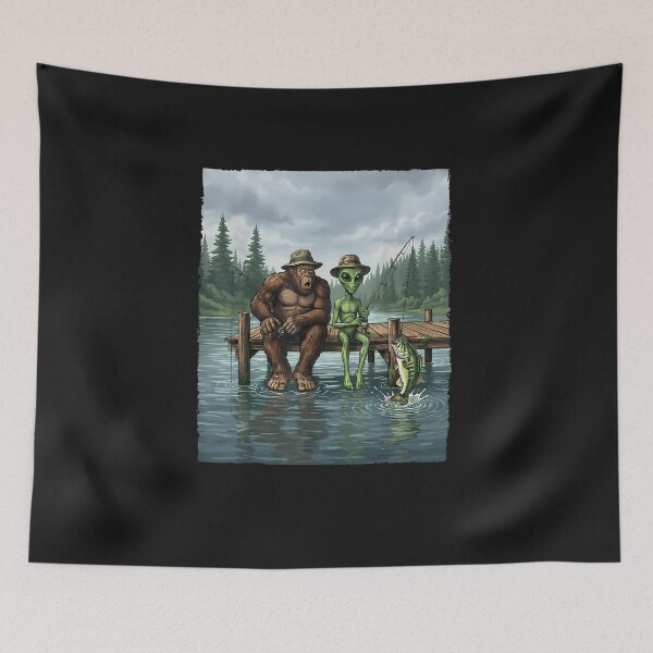 Item preview, Funny Bigfoot Fishing Mens Alien Sasquatch Fishing Boys designed and sold by FrankIsabel.