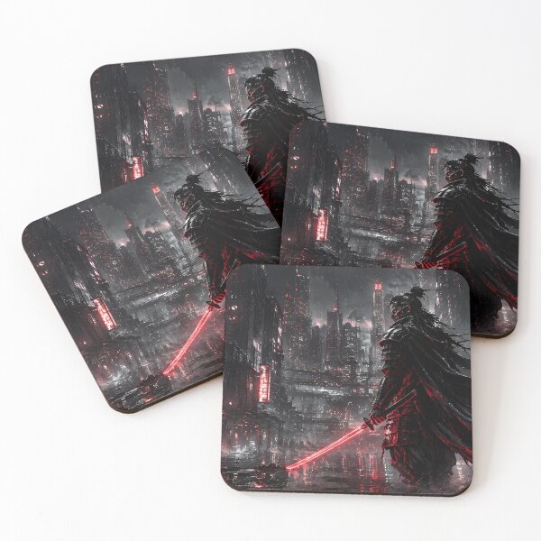 Item preview, Cyber Ronin Samurai – Dark Neon Gaming Art designed and sold by Mariluxs.