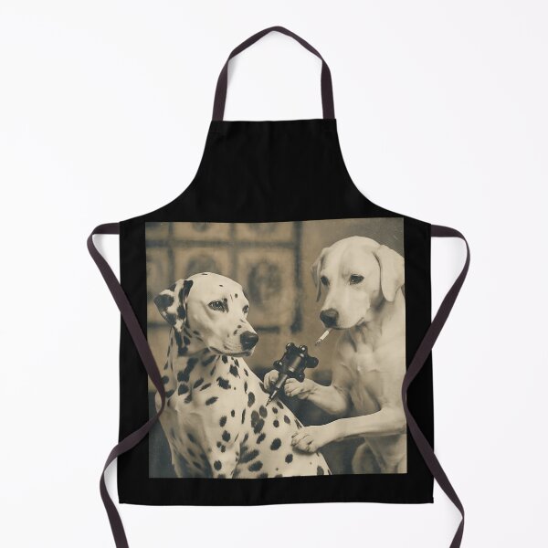 Item preview, Vintage Photo Dalmatian Dog Getting A Tattoo From A Labrador Friend designed and sold by TrevorCantela.