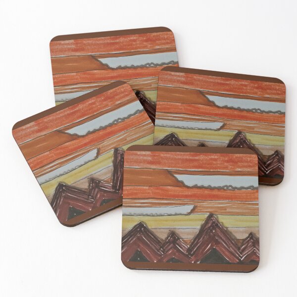 Item preview, Abstract mountain skyline scene orange designed and sold by DancingCreek.
