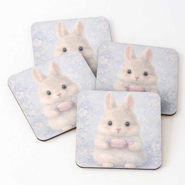 Item preview, Sweet Little Bunny with Candy - Soft Pastel Whimsical Rabbit Illustration designed and sold by lovelistivkaa.