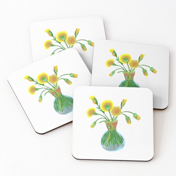 Item preview, Yellow Dandelions in Glass Vase Painting designed and sold by Kazewalk.