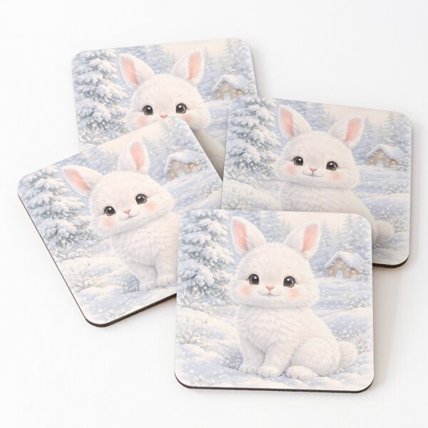 Item preview, Winter Wonderland Baby Bunny - Cute Fluffy White Rabbit in Snow designed and sold by lovelistivkaa.