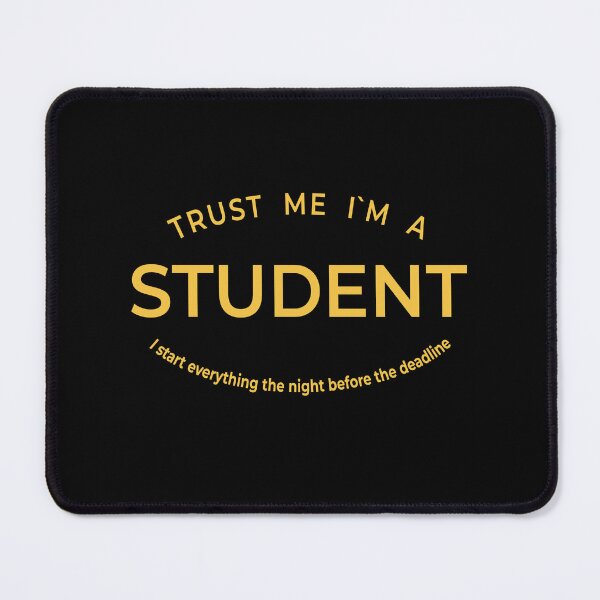 Item preview, Trust Me I'm a Student Procrastination Quote – Minimal Oval Yellow Design designed and sold by unique art and design.