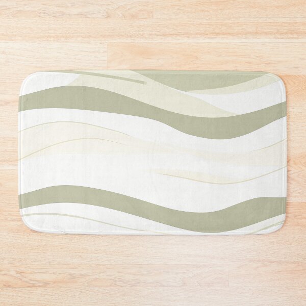 Item preview, Seamless Waves Abstract Pattern - Minimalist Design Beige Sage White designed and sold by AmoebaPress.
