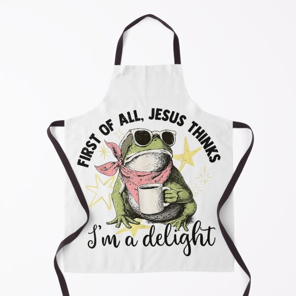 Item preview, Funny Frog Wearing Sunglasses Drinking Coffee First Of All Jesus Thinks Delight designed and sold by DonnaLoly.