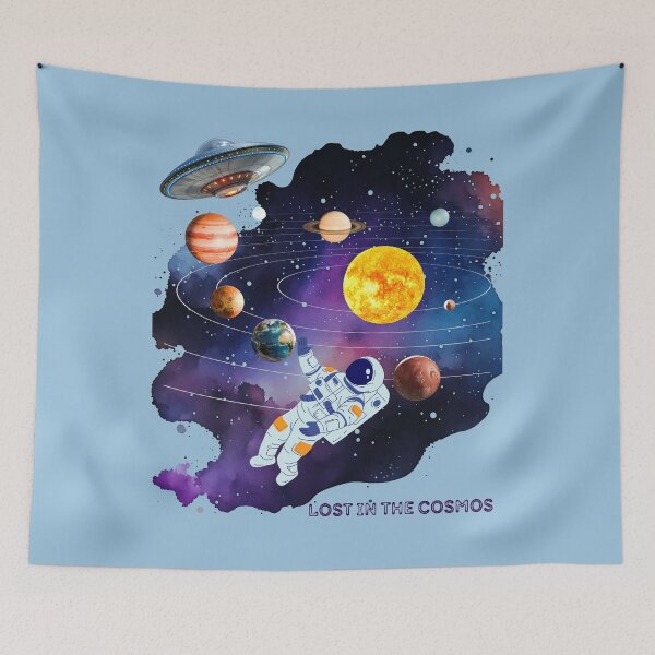 Item preview, Lost in the Cosmos Vintage Astronaut T-Shirt | Retro Space Explorer Neon Galaxy Design designed and sold by Black Signal.
