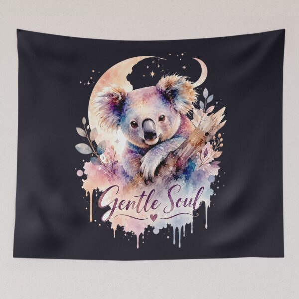Item preview, Gentle Soul Koala Watercolor Art Cute Pastel Animal Aesthetic T-Shirt designed and sold by Biedroneczka.