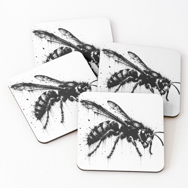 Item preview, Grungy Hornet Ink Splatter Wasp Illustration designed and sold by ffpdsgn.