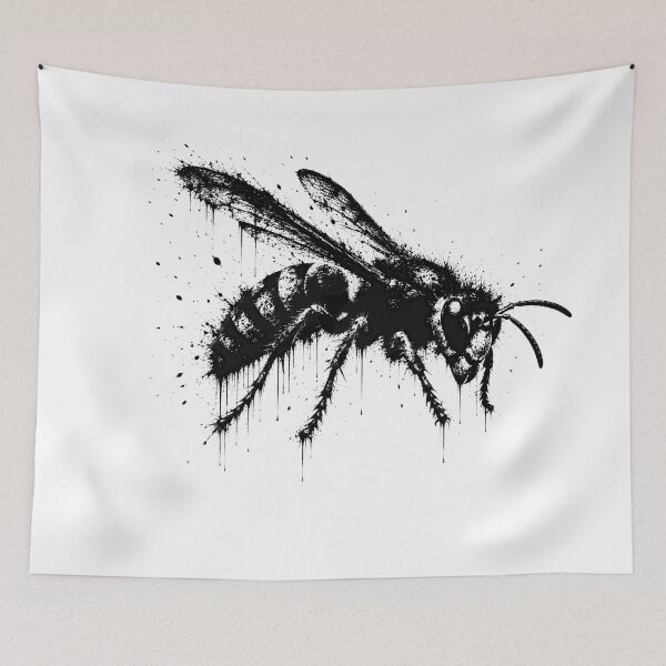 Item preview, Grungy Hornet Ink Splatter Wasp Illustration designed and sold by ffpdsgn.
