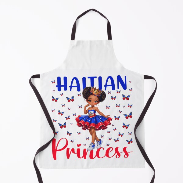 Item preview, Cute Haitian Princess Girl With Butterflies National Flag Colors Butterfly Crown designed and sold by DonnaLoly.