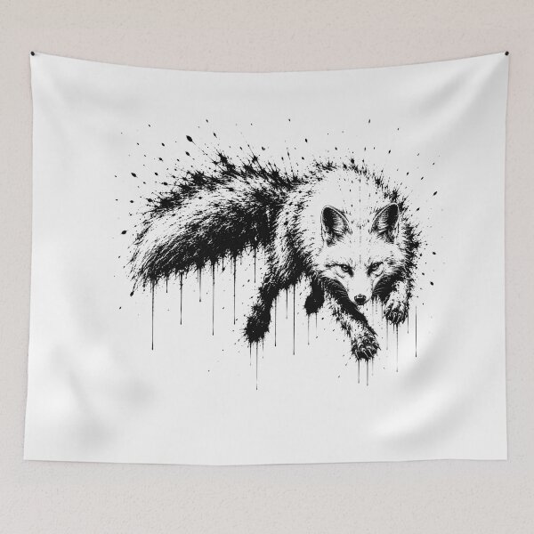Item preview, Dynamic Fox Ink Splatter Grunge Illustration designed and sold by ffpdsgn.