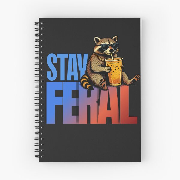 Item preview, ### Stay Feral | Cool Raccoon Drinking Boba Tea designed and sold by 2msons.