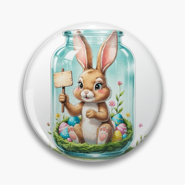 Item preview, Cute Bunny Holding Wooden Sign designed and sold by AQUILAKREO.