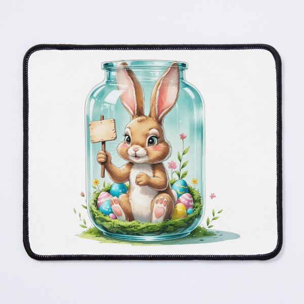 Item preview, Cute Bunny Holding Wooden Sign designed and sold by AQUILAKREO.
