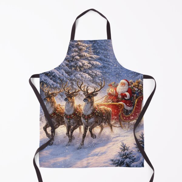 Item preview, Santa Claus Flying Sleigh with Reindeer - Magical Winter Night designed and sold by lovelistivkaa.