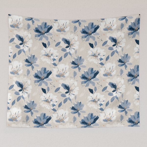 Item preview, Elegant Blue Floral Pattern With Modern Artistic Texture designed and sold by EL-Lebedenko.