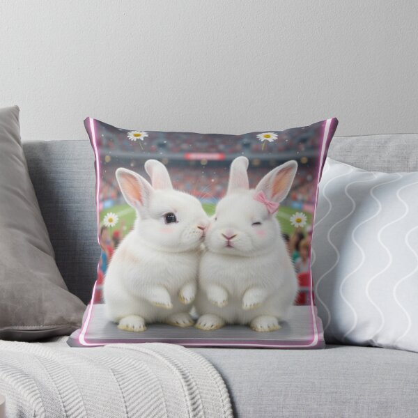 Item preview, Cute Bunnies Kiss Cam Heart - Whimsical Stadium Pet Art designed and sold by lovelistivkaa.