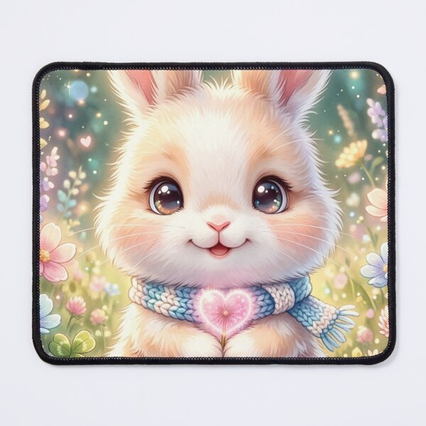 Item preview, Adorable Baby Bunny Holding a Glowing Heart in an Enchanted Meadow designed and sold by lovelistivkaa.