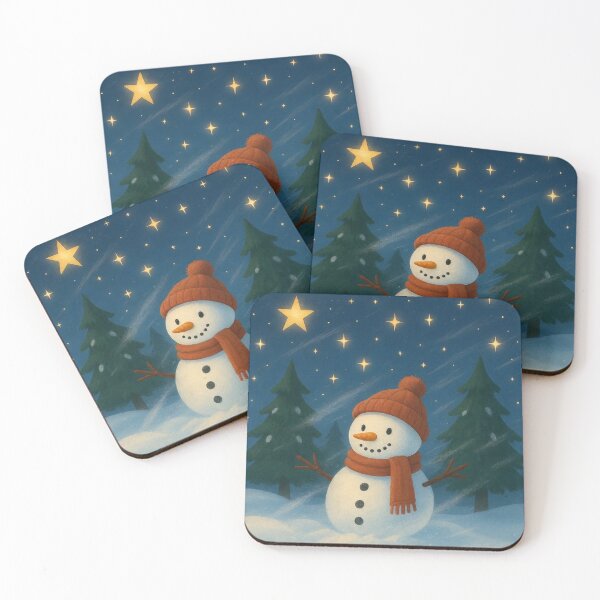 Item preview, Happy Snowman Under a Magical Starry Night Sky designed and sold by lovelistivkaa.