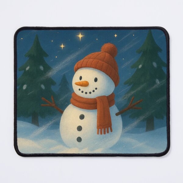 Item preview, Happy Snowman Under a Magical Starry Night Sky designed and sold by lovelistivkaa.