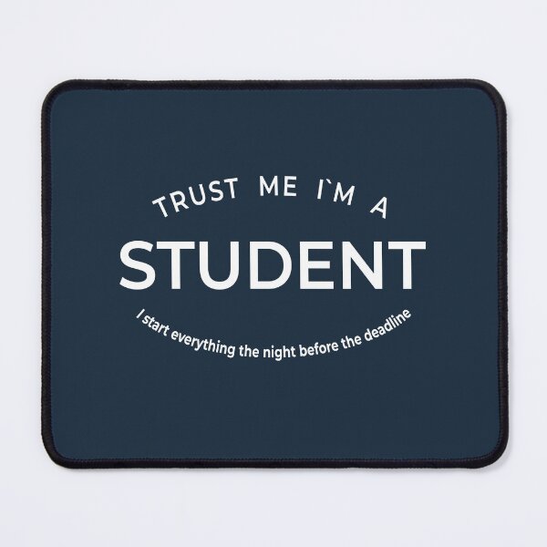 Item preview, Trust Me I'm a Student Night Before Deadline – Minimal Oval Typography White designed and sold by unique art and design.