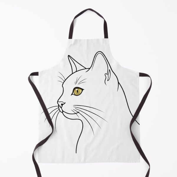 Item preview, Minimalist Black Cat Line Art Yellow Eye designed and sold by KelliesGrafix.