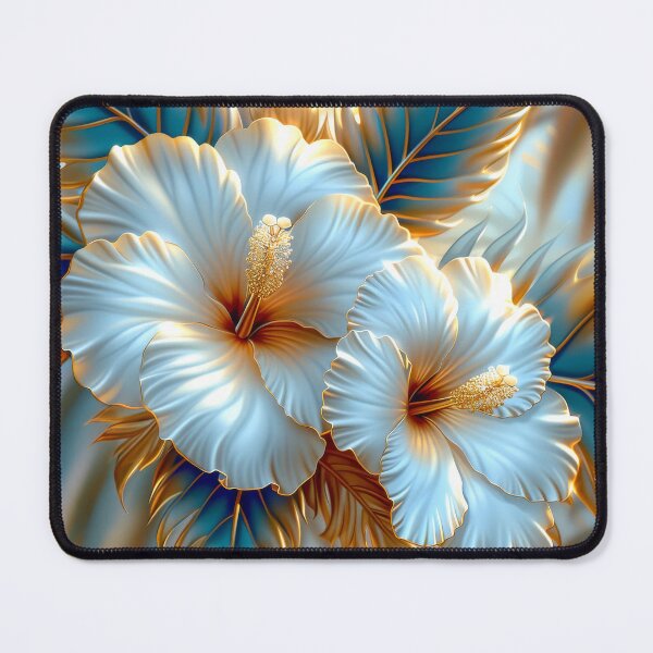 Item preview, White Tropical Flowers and Palm Leaves designed and sold by MargaretWiktor.
