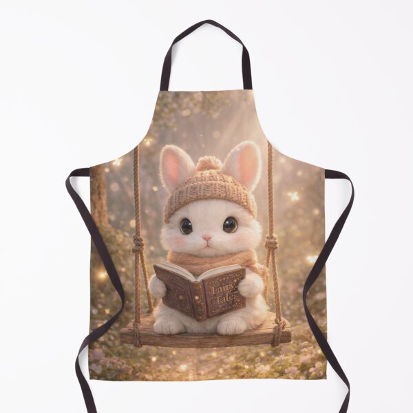 Item preview, Cozy Scholar Bunny Reading Fairy Tales on a Forest Swing designed and sold by lovelistivkaa.