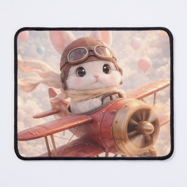 Item preview, Adorable Bunny Aviator Flying a Retro Red Plane designed and sold by lovelistivkaa.