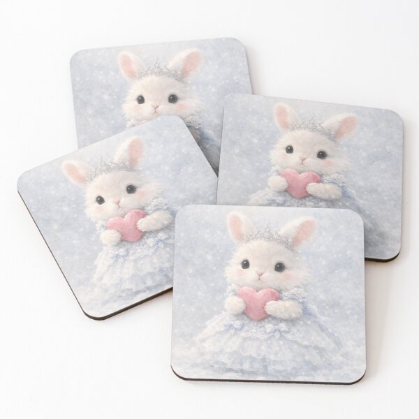 Item preview, Little Bunny Princess: Soft Winter Watercolor with Heart and Tiara designed and sold by lovelistivkaa.
