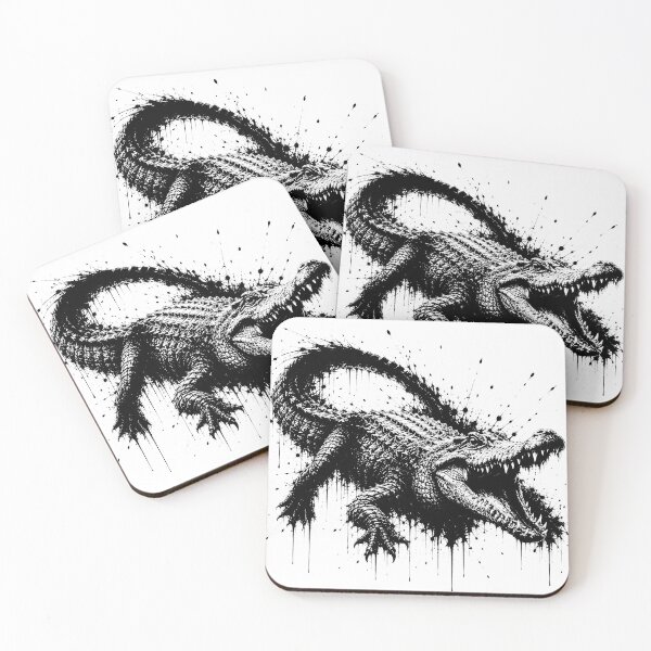 Item preview, Aggressive Crocodile Ink Splatter Grunge Art designed and sold by ffpdsgn.