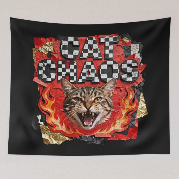 Item preview, Cat Chaos Punk Grunge Collage designed and sold by AwesomeBeyondLimits.