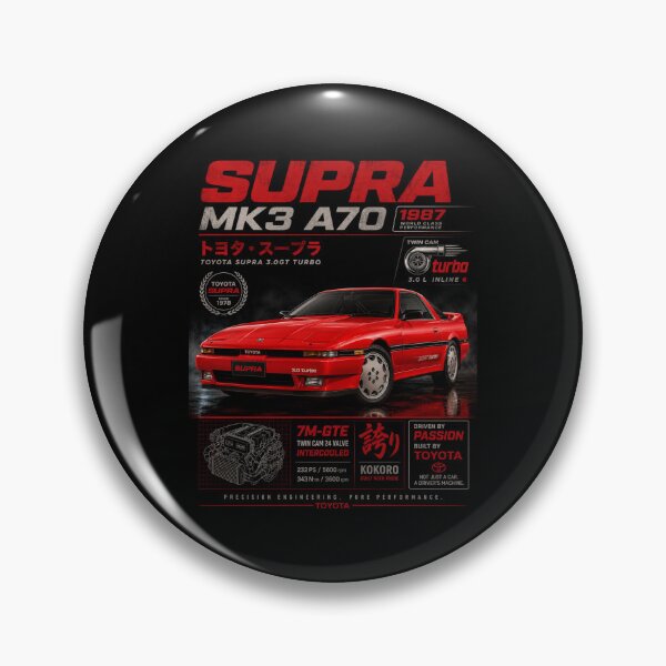 Item preview, 1987 Toyota Supra MK3 A70 Turbocharged 80s JDM Sports Car Vintage Art designed and sold by TheArtOfCar.