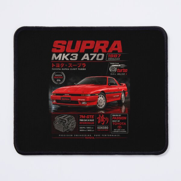 Item preview, 1987 Toyota Supra MK3 A70 Turbocharged 80s JDM Sports Car Vintage Art designed and sold by TheArtOfCar.
