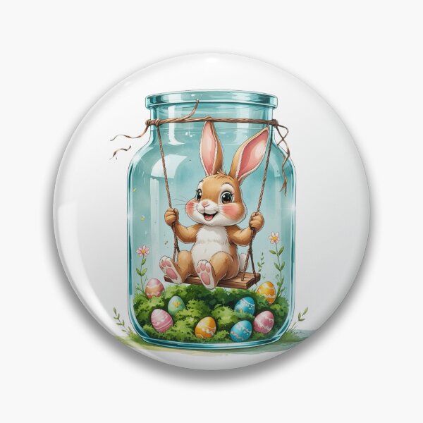 Artikelvorschau, Fröhlicher Hase auf der Schaukel im Glas entworfen und verkauft von AQUILAKREO.