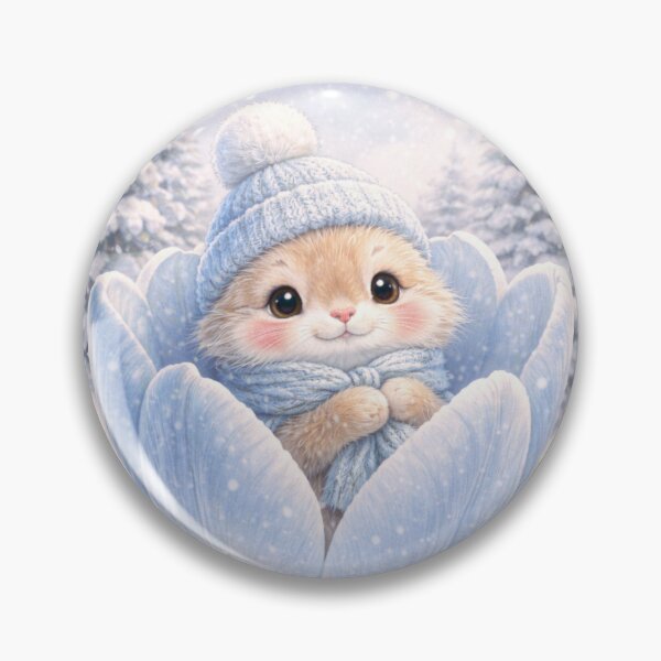 Item preview, Tiny Winter Mouse Snuggled in a Blue Flower designed and sold by lovelistivkaa.