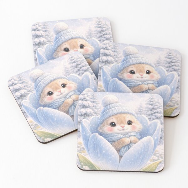 Item preview, Tiny Winter Mouse Snuggled in a Blue Flower designed and sold by lovelistivkaa.