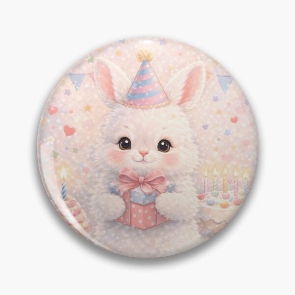 Item preview, Birthday Magic: Fluffy Bunny with Party Hat and Gifts designed and sold by lovelistivkaa.