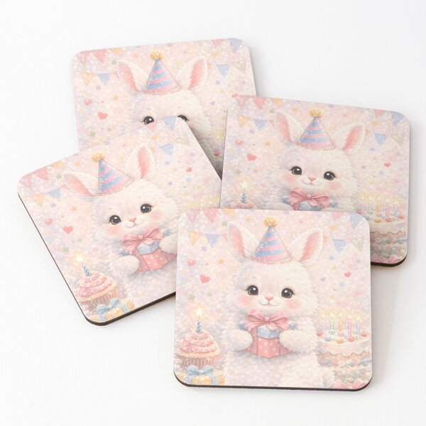 Item preview, Birthday Magic: Fluffy Bunny with Party Hat and Gifts designed and sold by lovelistivkaa.