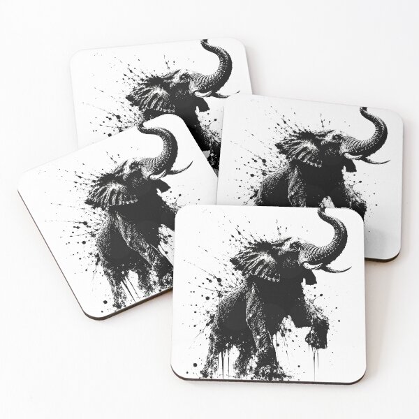 Item preview, Majestic Elephant Ink Splatter Grunge Illustration designed and sold by ffpdsgn.