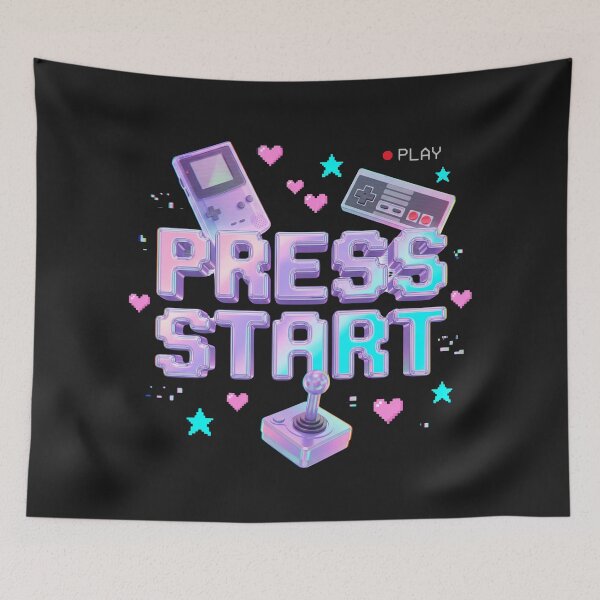 Item preview, Press Start Y2K Retro Gaming Arcade Chrome 90s Gamer Nostalgia Tee designed and sold by afarkar.