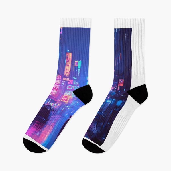 Item preview, Neon Cyberpunk City Rain - Futuristic Tokyo Night Aesthetic 5000x5000 HD designed and sold by AiNaturalsOnly.