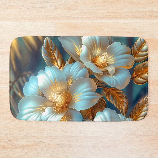 Item preview, White Tropical Flowers and Palm Leaves designed and sold by MargaretWiktor.