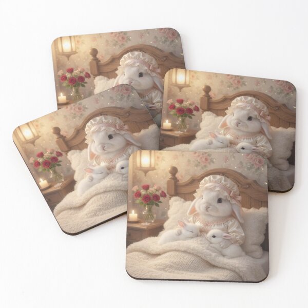 Item preview, Bedtime Story Bunny Mom and Babies Cozy Night designed and sold by lovelistivkaa.