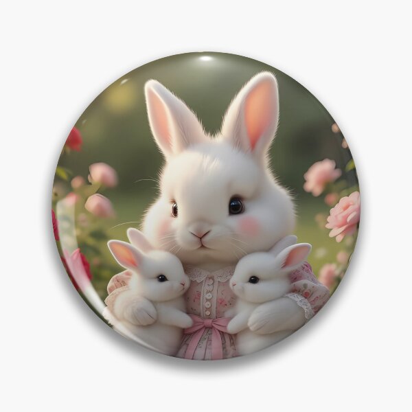 Item preview, Mother's Day Bunny Mom with Babies Aesthetic Flowers designed and sold by lovelistivkaa.