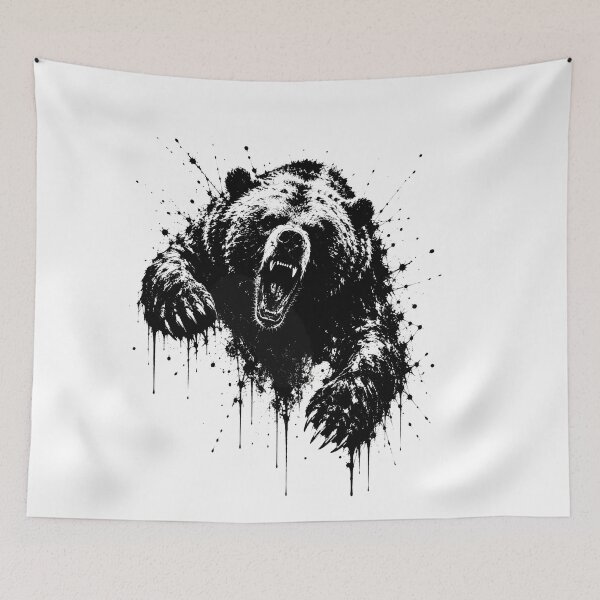 Item preview, Angry Grizzly Bear Splatter Art Illustration designed and sold by ffpdsgn.